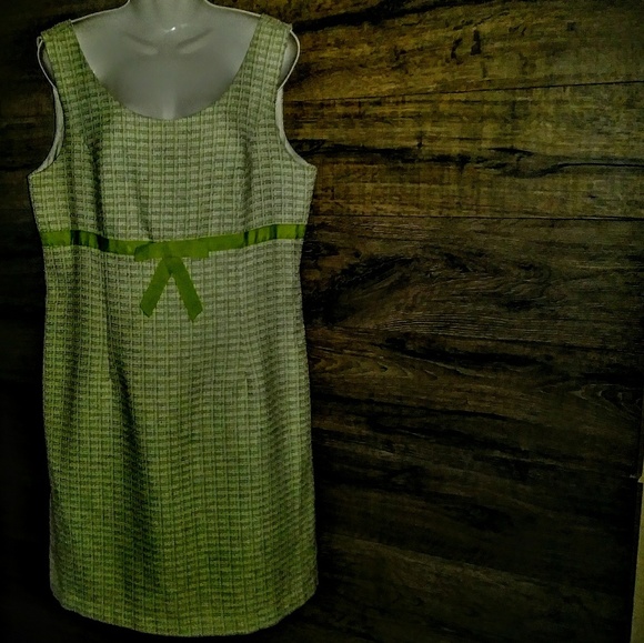 Scarlett Dresses & Skirts - Scarlett Dress Plus Size 16 Lime & CreamTweed